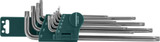 JONNESWAY Набор ключей торцевых TORX® удлиненных с центрированным штифтом Т9-50, 10 предметов