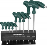 JONNESWAY Набор ключей торцевых TORX® с рукояткой с центрированным штифтом Т10-Т50, 9 предметов