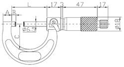 ASIMETO Микрометр со скобой 0,01 мм, 0-25 мм